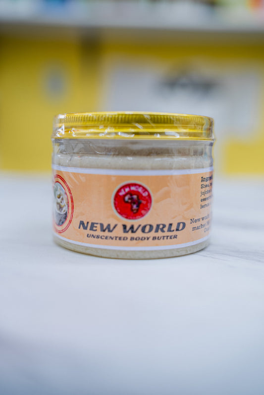 New World Body Butter - Unscented Raw Shea Butter - Body & Hair Moisturizer
